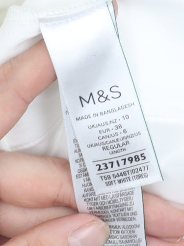 Marks and Spencer Women's White Cropped Trousers, Size 10