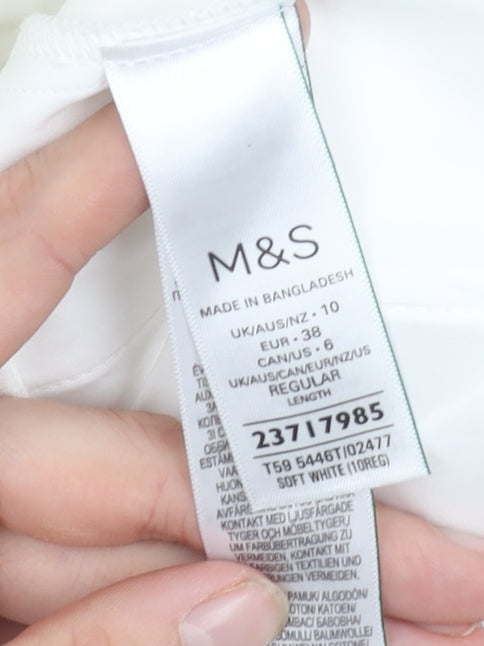 Marks and Spencer Women's White Cropped Trousers, Size 10