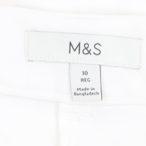 Marks and Spencer Women's White Cropped Trousers, Size 10