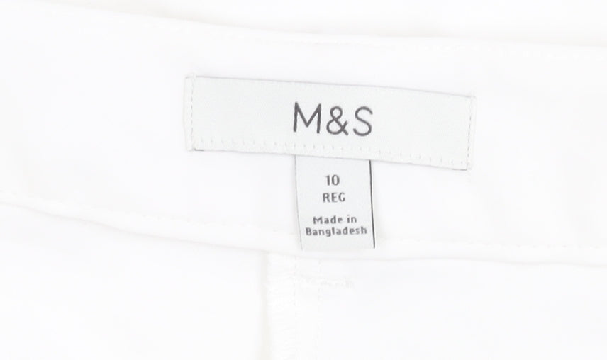 Marks and Spencer Women's White Cropped Trousers, Size 10
