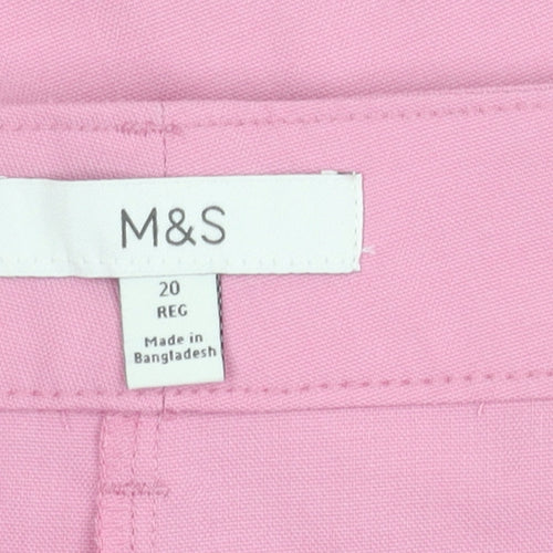 Marks and Spencer Pink Regular Fit Trousers Size 20