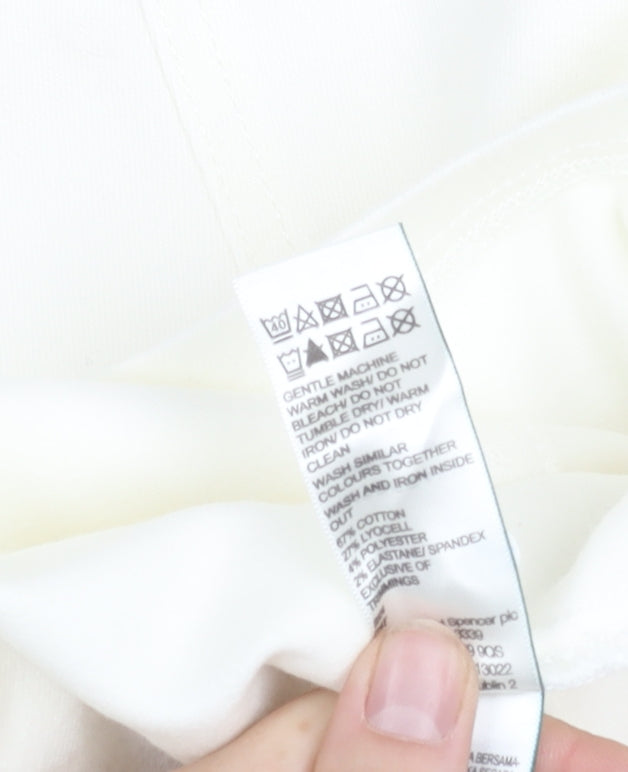 Marks and Spencer Women's White Skirt, Size 16