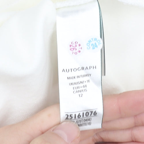 Marks and Spencer Women's White Skirt, Size 16
