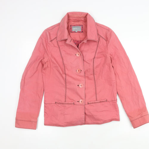 Per Una Pink Women's Regular Fit Cotton Linen Jacket