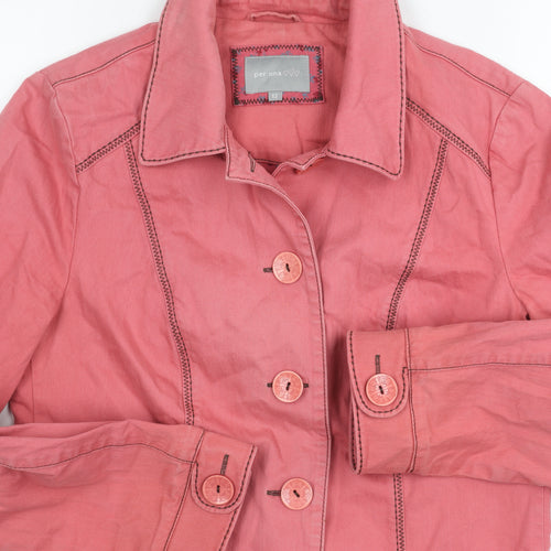 Per Una Pink Women's Regular Fit Cotton Linen Jacket