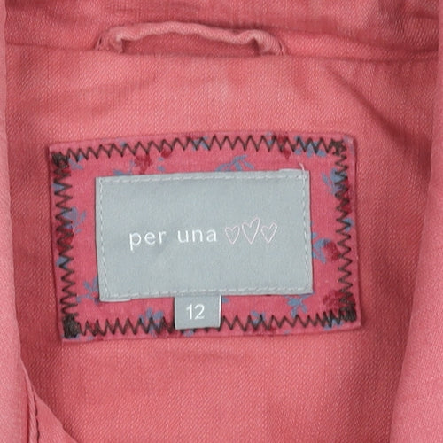 Per Una Pink Women's Regular Fit Cotton Linen Jacket