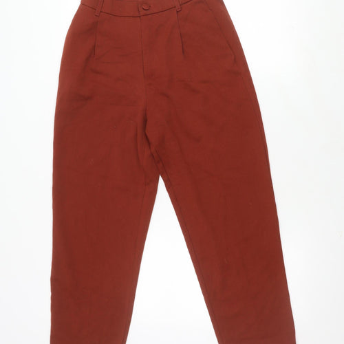 Zara Women’s Red Straight Leg Trousers - Size S