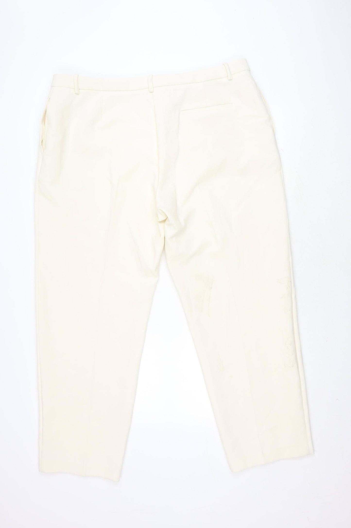 Marks and Spencer Women's White Trousers Size 22 Regular