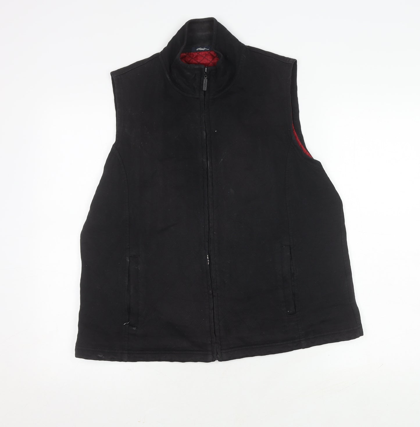 Dash Women's Black Waistcoat Size 16 Casual Zip Lined