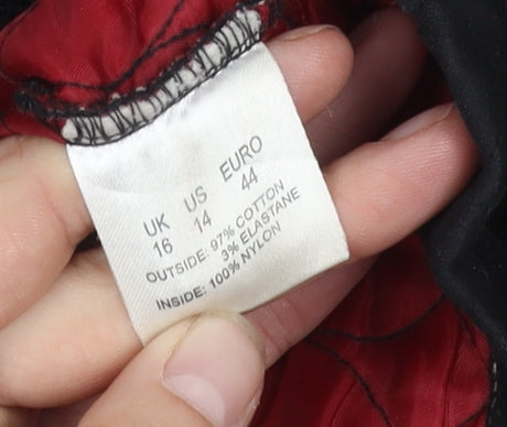 Dash Women's Black Waistcoat Size 16 Casual Zip Lined