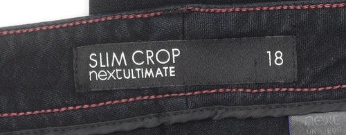 Next Women's Black Slim Crop Trousers Size 18