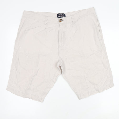 SoulCal & Co Men's Beige Linen Blend Chino Shorts, Size L