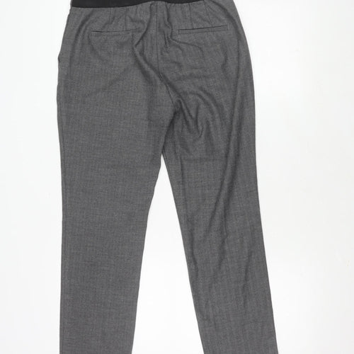 Zara Basic Women's Grey Trousers, Size L, Herringbone