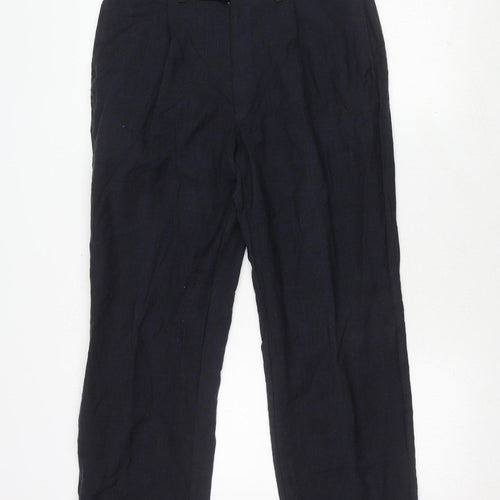 Marks and Spencer Men's Blue Check Trousers 34