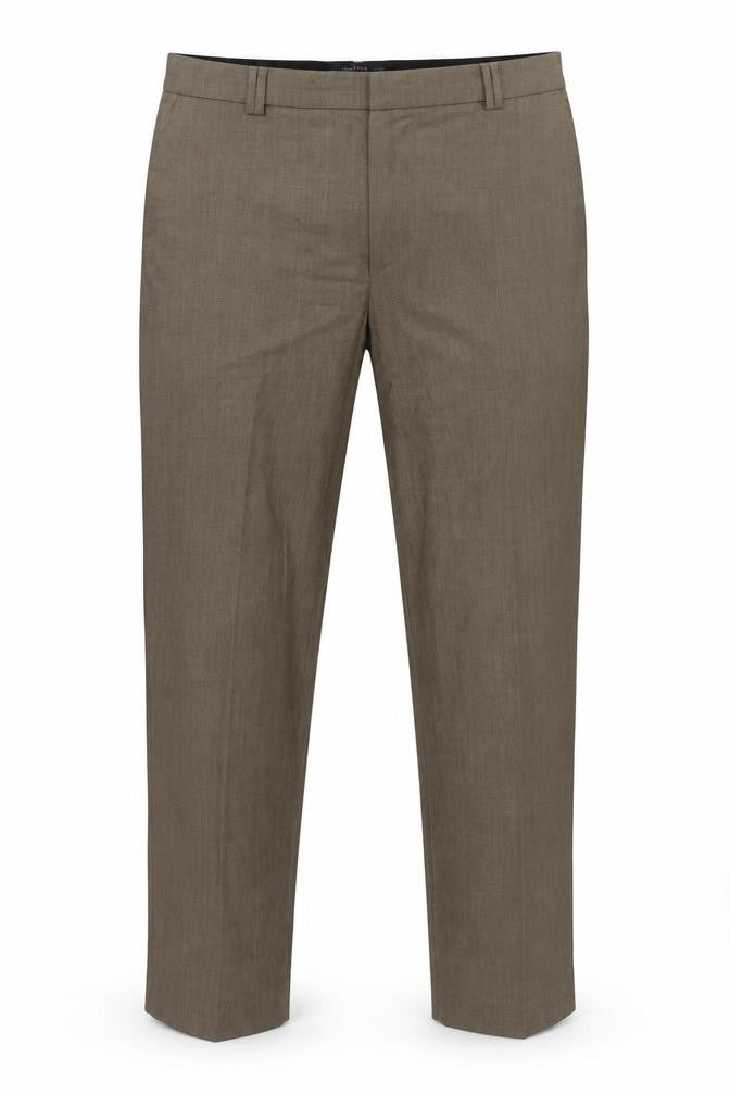 Front view of Marks & Spencer Men's Brown Regular Trousers, size 16