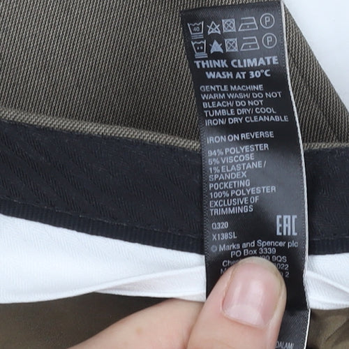 Marks and Spencer Men's Brown Regular Trousers Size 16