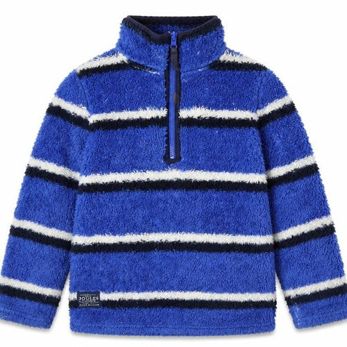 Joules Boys Blue Striped Fleece Sweatshirt, 5-6 Years