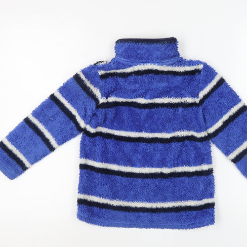 Joules Boys Blue Striped Fleece Sweatshirt, 5-6 Years