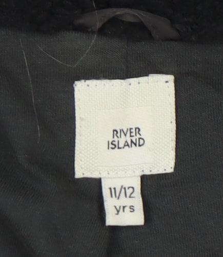 River Island Girls Black Bomber Jacket 11-12 Years