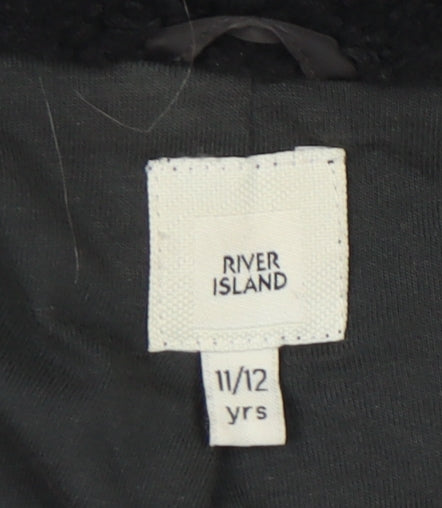 River Island Girls Black Bomber Jacket 11-12 Years