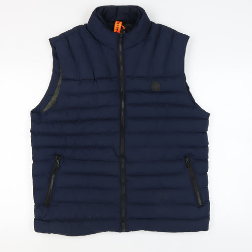 Threadbare Men's Blue 2XL Puffer Waistcoat