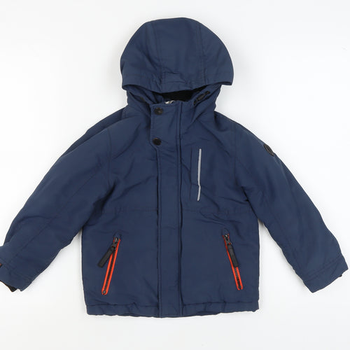 Next Boys Blue Puffer Jacket, 5 Years, Hooded Winter Style