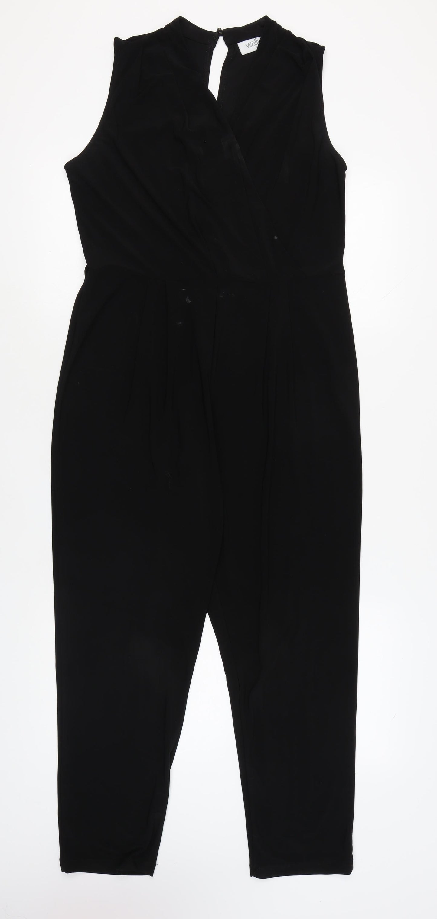 Wallis Women's Black Petite Jumpsuit, Size 14, V-Neck, Backless