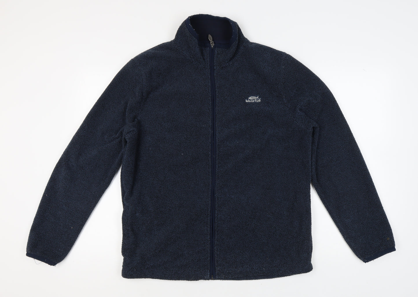 Weird Fish Men's Blue Knit Jacket, Size L, Full Zip