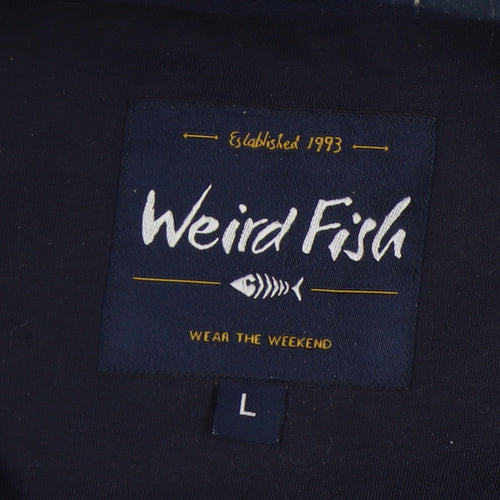 Weird Fish Men's Blue Knit Jacket, Size L, Full Zip
