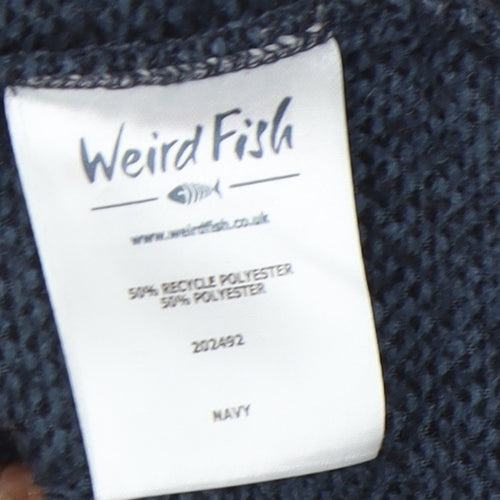 Weird Fish Men's Blue Knit Jacket, Size L, Full Zip