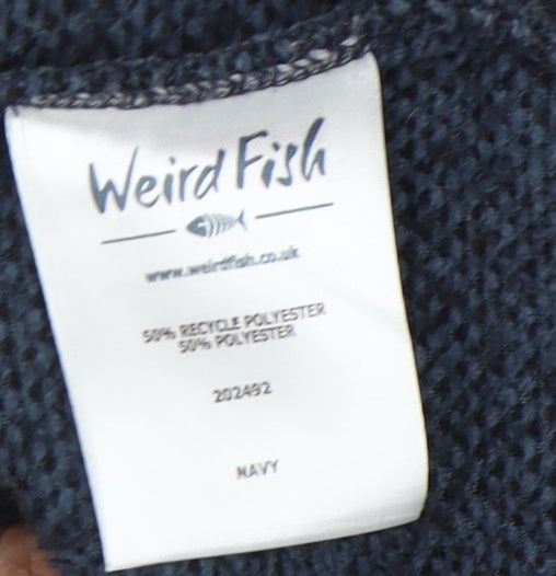 Weird Fish Men's Blue Knit Jacket, Size L, Full Zip