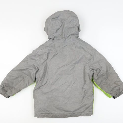 Decathlon Boys Grey Puffer Jacket, 3-4 Years, Hooded Winter Coat