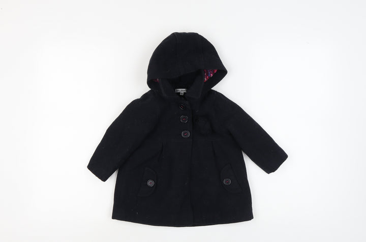 Marks and Spencer Unisex Black Wool Blend Coat 18-24 Months