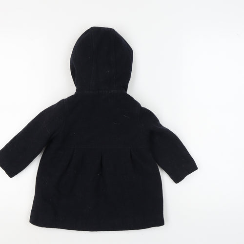 Marks and Spencer Unisex Black Wool Blend Coat 18-24 Months