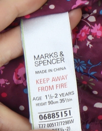 Marks and Spencer Unisex Black Wool Blend Coat 18-24 Months