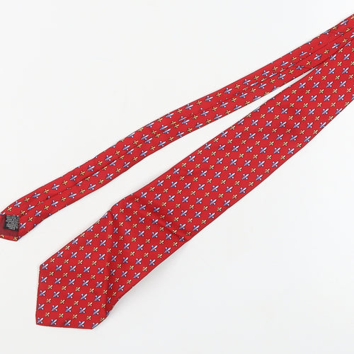 Beaufort Men's Red Silk Floral Pattern Tie