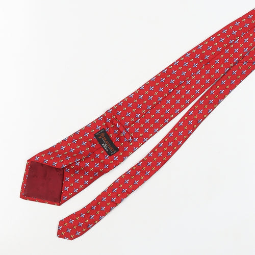 Beaufort Men's Red Silk Floral Pattern Tie
