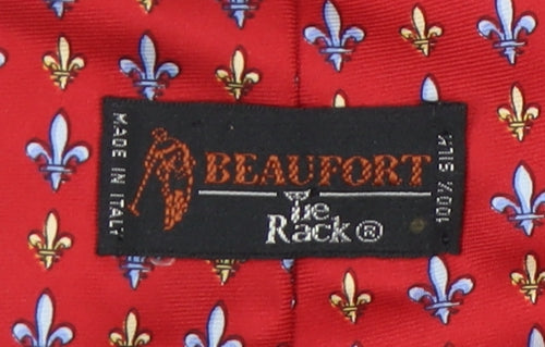 Beaufort Men's Red Silk Floral Pattern Tie