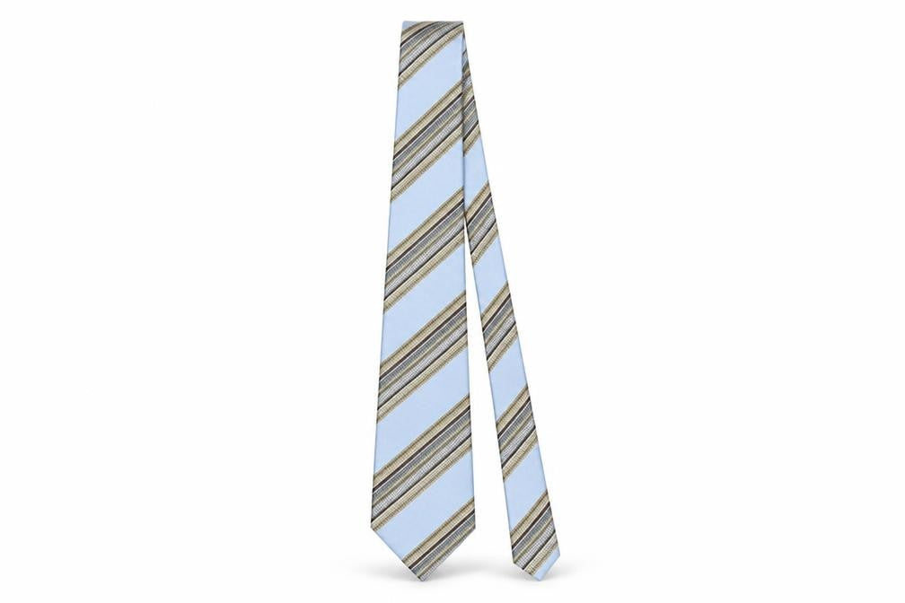 Front view of Next Men's Blue Striped Silk Tie