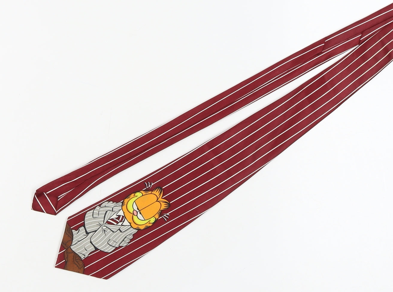 Picasso Men's Red Striped Silk Tie - Cartoon Theme