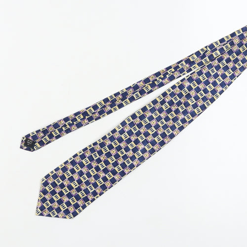 Pierre Cardin Blue Silk Geometric Men's Tie, One Size, Excellent