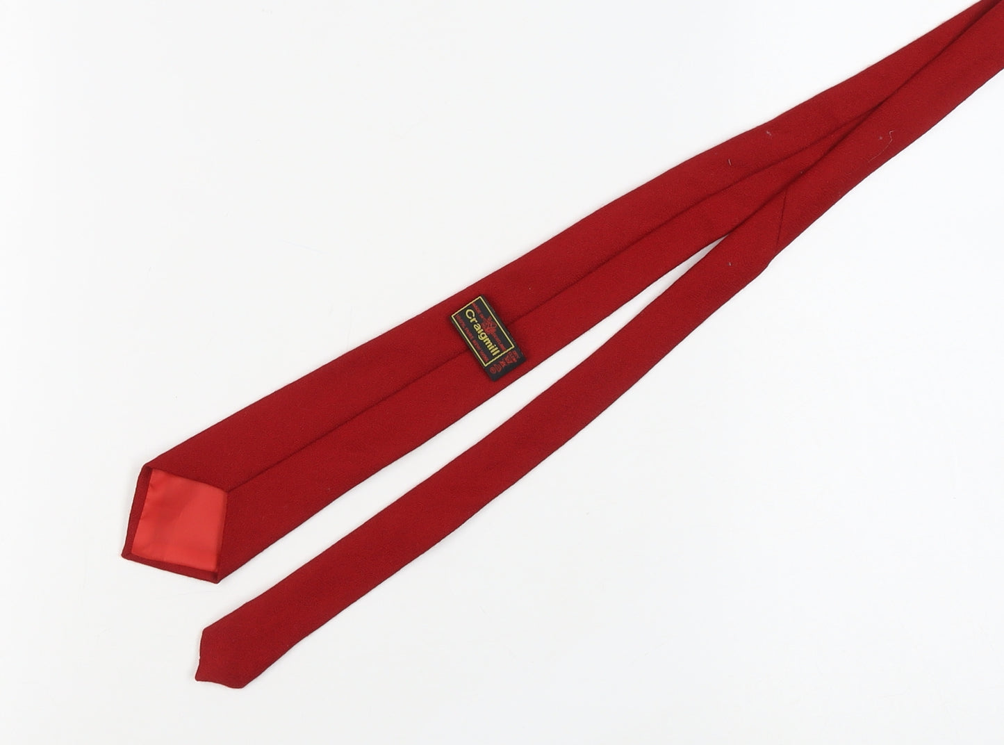 Craigmill Red Wool Slim Tie for Men