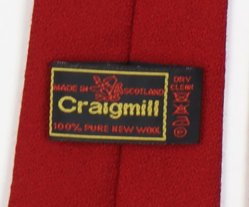 Craigmill Red Wool Slim Tie for Men