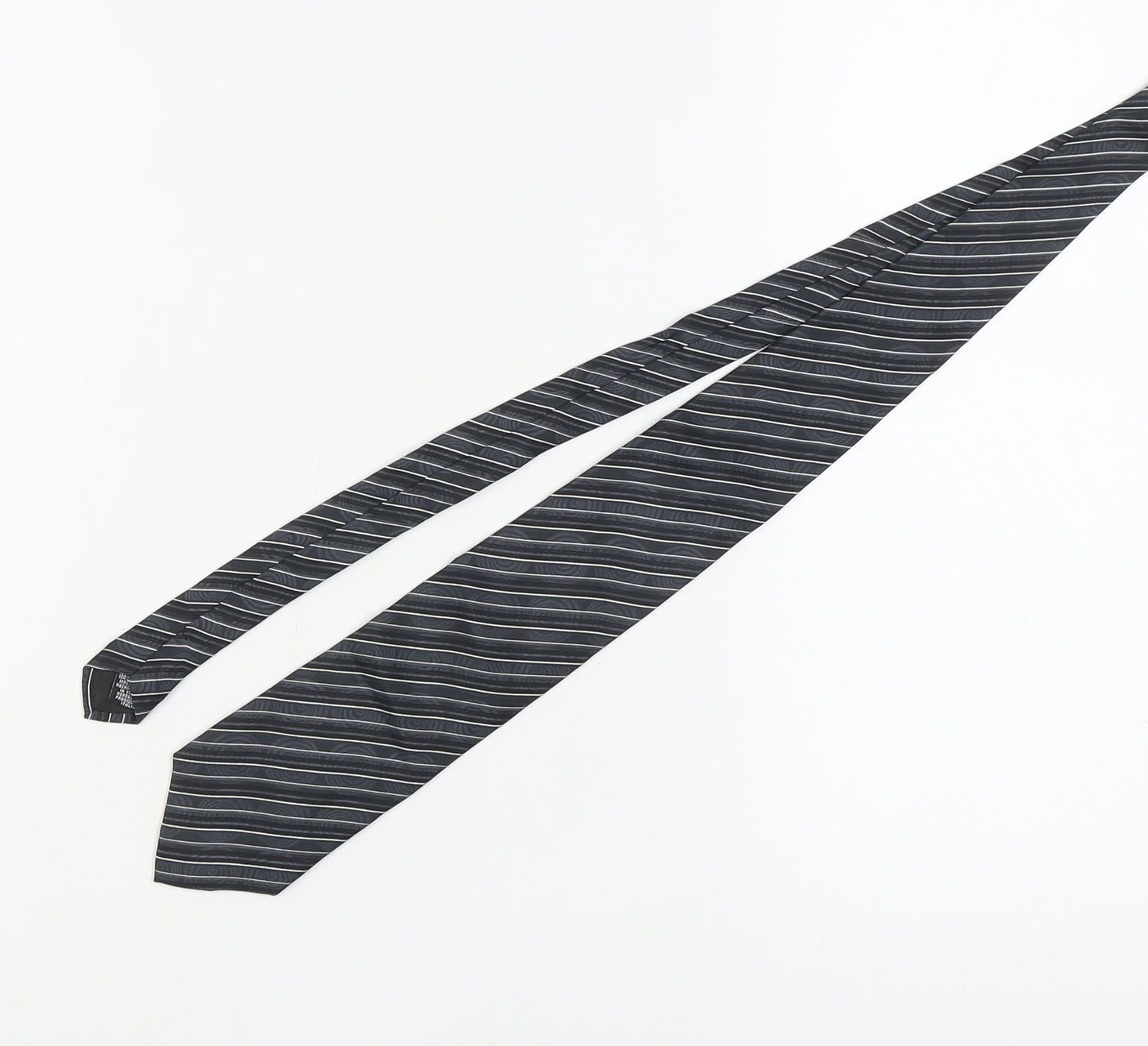 Frangi Men's Black Striped Silk Tie, One Size Elegant