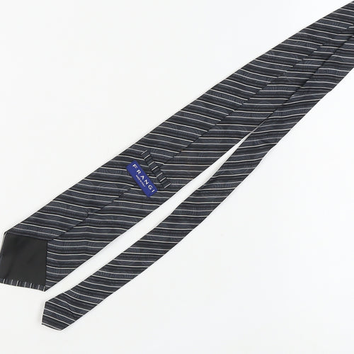 Frangi Men's Black Striped Silk Tie, One Size Elegant