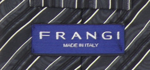 Frangi Men's Black Striped Silk Tie, One Size Elegant
