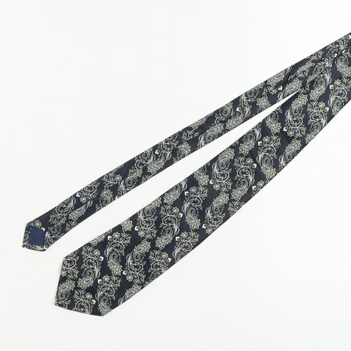 René Chagal Men's Black Silk Paisley Handmade Tie
