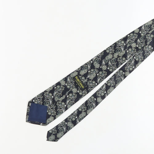 René Chagal Men's Black Silk Paisley Handmade Tie