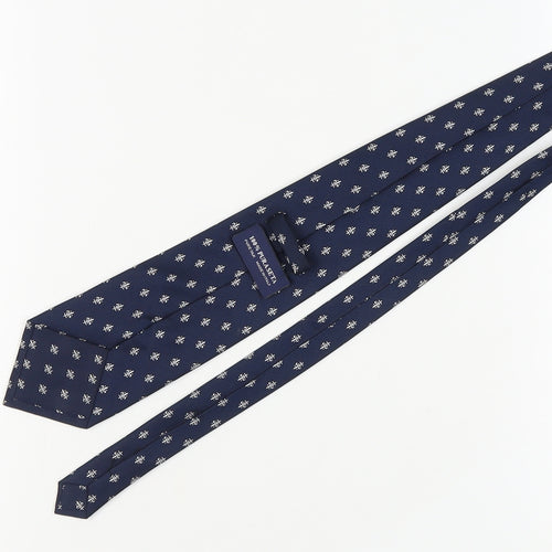 Puraseta Men's Blue Silk Tie with Geometric Pattern