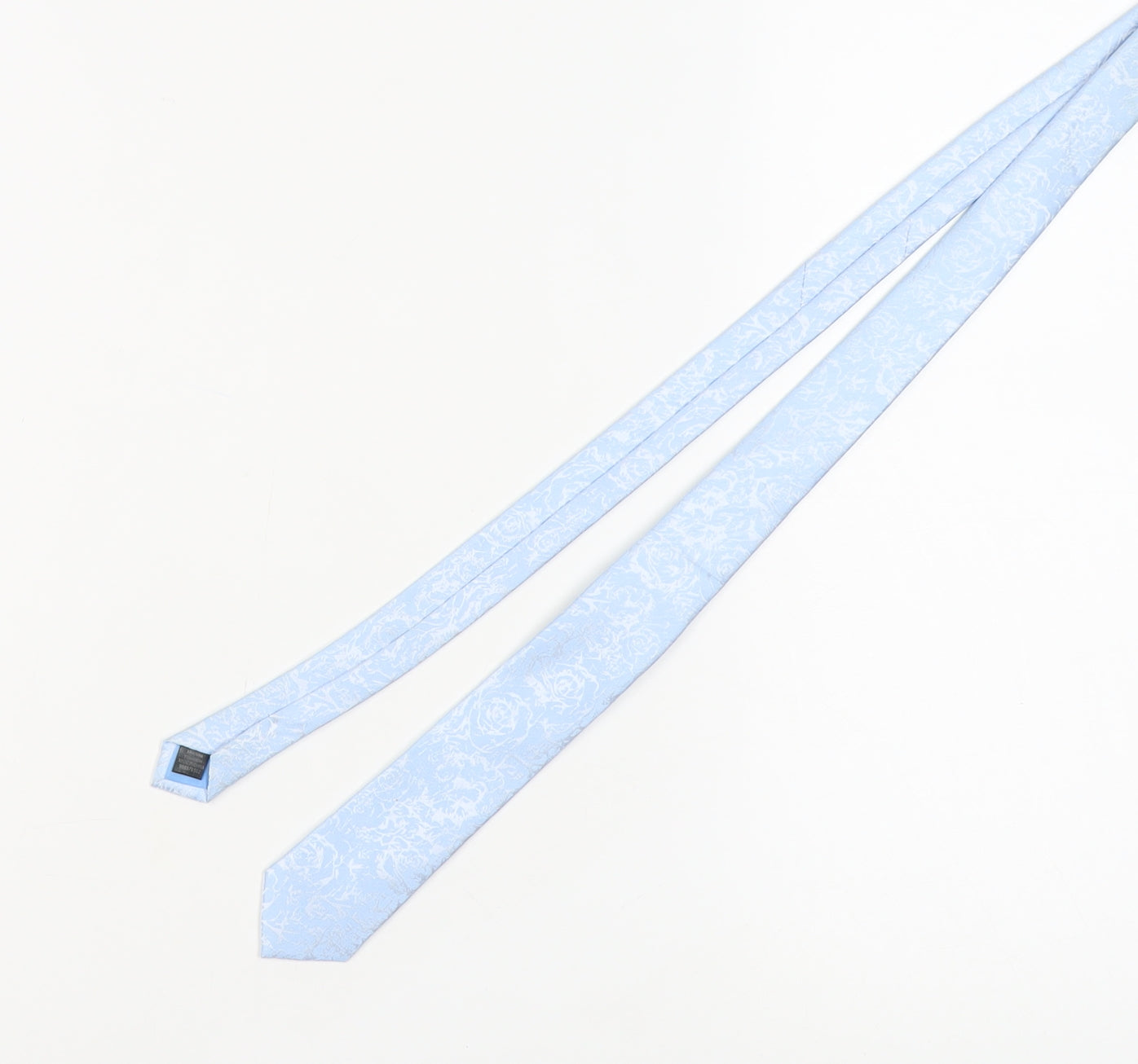 Moss London Men's Blue Floral Tie in Excellent Condition